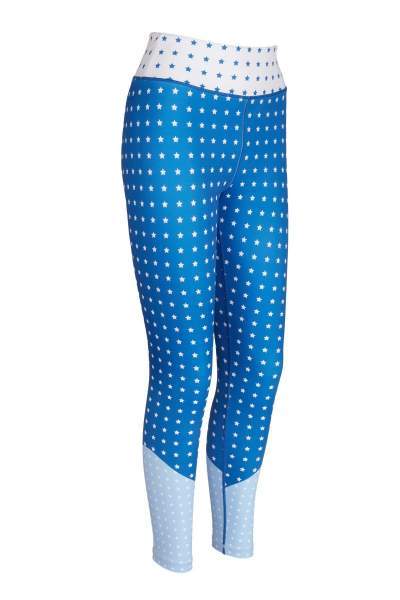 Stardust Blue Star Print Yoga Leggings