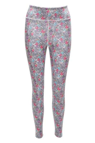 MAWCLOS Women Yoga Pants Floral Print Leggings High Waist Trousers